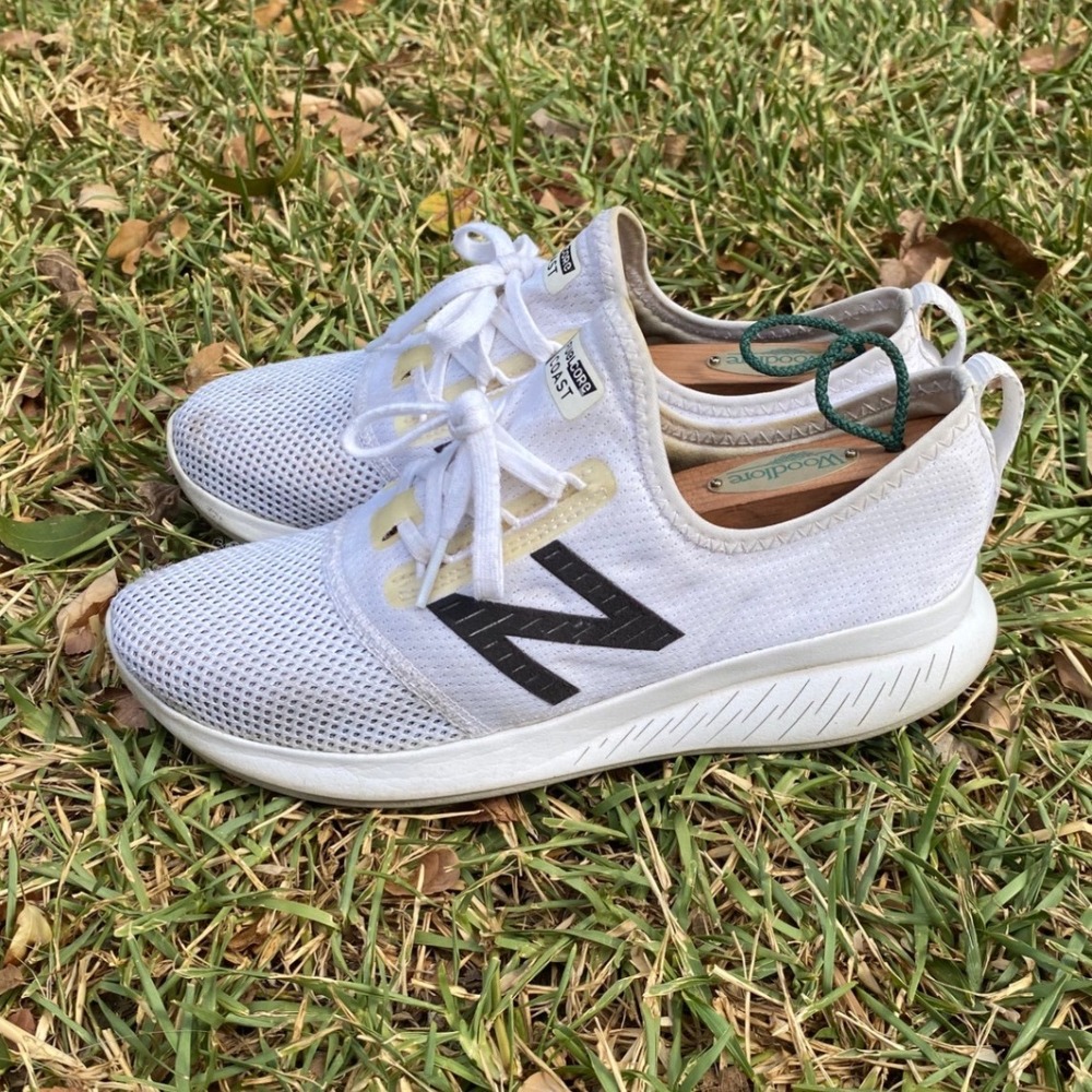 New Balance FuelCore Coast v3 Womens 7 White Black Mesh Running Shoes WCOASWT3